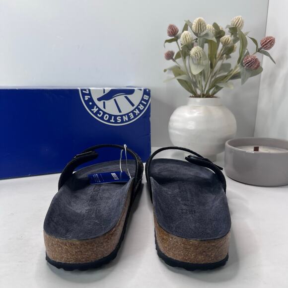 Birkenstock Madrid BS Birko Flur Sandal Metallic Stone Black Men 10/EU 43 NWB - Picture 5 of 9